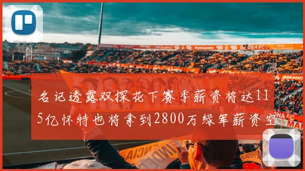 名记透露双探花下赛季薪资将达115亿怀特也将拿到2800万绿军薪资空间依旧紧张